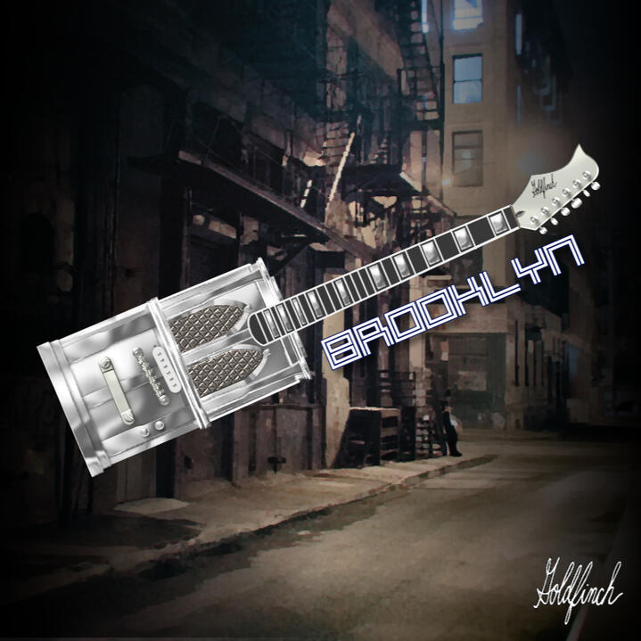 Steel Guitar Artwork Based on Inspiration of the Brooklyn Bridge